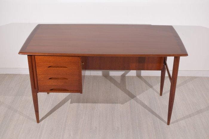 Bureau plat - Teck, Bois, Antiek en Kunst, Antiek | Meubels | Stoelen en Sofa's