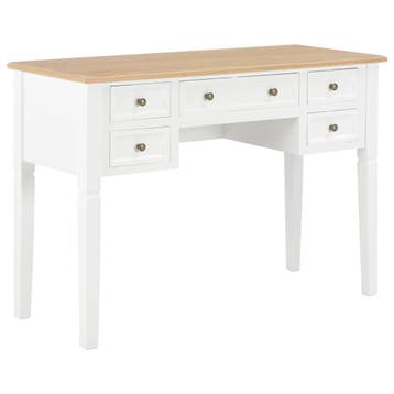 vidaXL Schrijftafel 109,5x45x77,5 cm hout wit, Huis en Inrichting, Verzenden, Nieuw