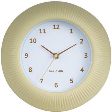 2dekans | Karlsson Wandklok Tender Rib - Zachtgeel - Ø25cm -, Ophalen of Verzenden, Nieuw