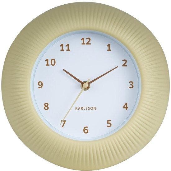 2dekans | Karlsson Wandklok Tender Rib - Zachtgeel - Ø25cm -, Huis en Inrichting, Woonaccessoires | Klokken, Ophalen of Verzenden