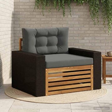 vidaXL Buiten Midden Sofa Naturel, Verzenden, Nieuw
