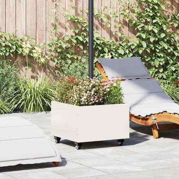 vidaXL Parasolvoet Wit 45 x 45 x 45 cm Staal, Tuin en Terras, Verzenden, Nieuw
