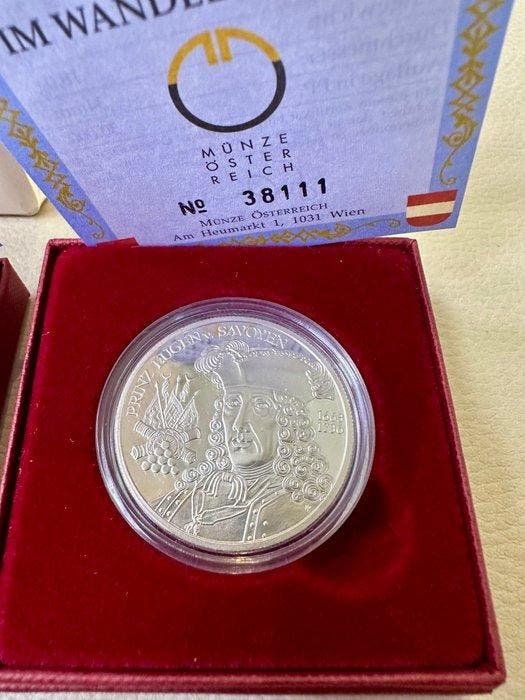 Oostenrijk. 20 Euro 2002 Die Neuzeit + Die Barockzeit (2, Postzegels en Munten, Munten | Europa | Niet-Euromunten