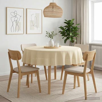 vidaXL Tafelkleed 5 st Rond Crèmewit Ø 140 cm, Verzenden, Nieuw