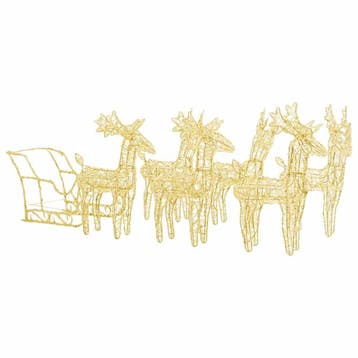 vidaXL Kerstversiering rendieren en slee 320 LEDs acryl, Diversen, Verzenden, Nieuw