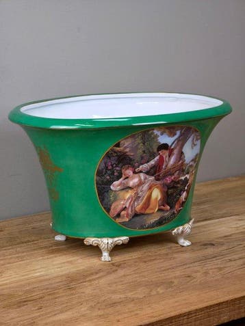 Wijnkoeler - Porselein - Ovale coupe sevres stijl