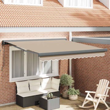 vidaXL Elektrische Zonneluifel 100% Polyester, Tuin en Terras, Verzenden, Nieuw
