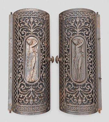 Decoratief ornament (2) - Twee antieke elementen met ajour, Antiek en Kunst