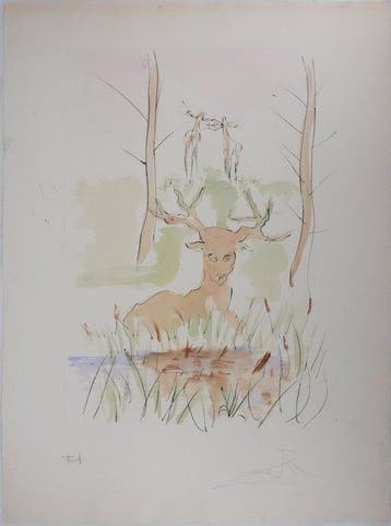 Salvador Dali (1904-1989) - Le Bestiaire de La Fontaine : Le
