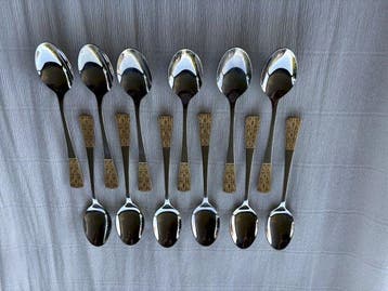 Furst Bestek - Bestekset (90) - 4700G Annabel - Inox en goud, Antiek en Kunst