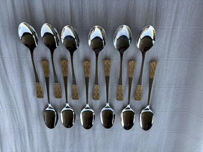 Furst Bestek - Bestekset (90) - 4700G Annabel - Inox en goud, Antiek en Kunst, Antiek | Meubels | Tafels