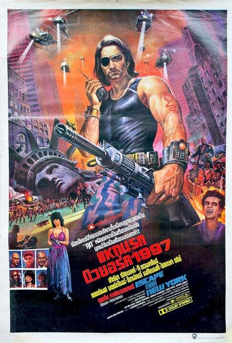 John Carpenter - New York 1997 - Original Thai Movie Poster, Verzamelen, Film en Tv