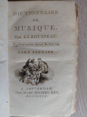 J.J. Rousseau - Dictionnaire de Musique - J. J. Rousseau -