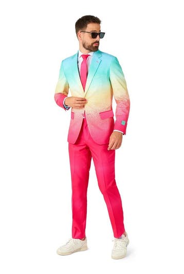 Regenboog Fuchsia Blauw Pak Heren OppoSuits, Verzenden, Nieuw