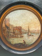 Italiaanse school (XVIII) - Veduta di porto, Antiek en Kunst