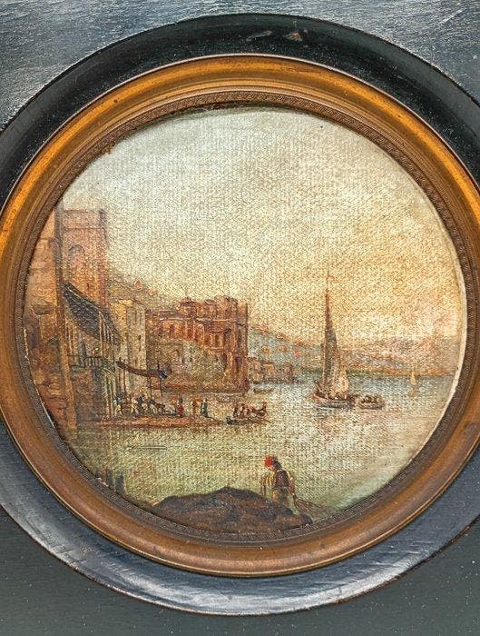 Italiaanse school (XVIII) - Veduta di porto, Antiek en Kunst, Kunst | Schilderijen | Klassiek