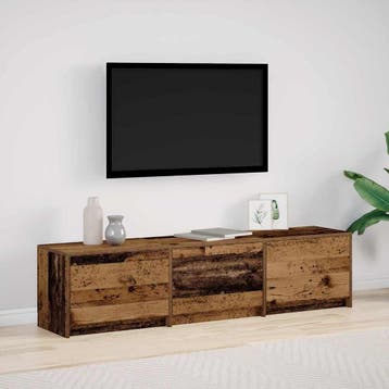 vidaXL TV-kast met LED Oudhout 165 x 34 x 40 cm, Verzenden