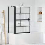 vidaXL Bad Douche Scherm Zwart en Transparant 80 x 68 x 128, Doe-het-zelf en Bouw, Sanitair, Verzenden, Nieuw