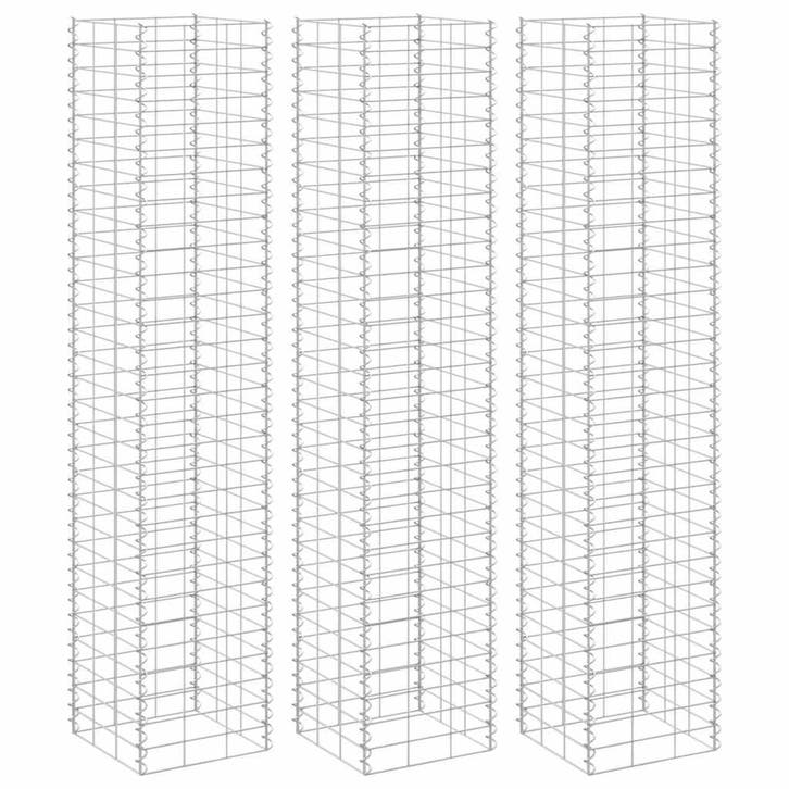 vidaXL Schanskorf plantenbakken 3 st verhoogd 30x30x150 cm, Jardin & Terrasse, Pots de fleurs, Envoi