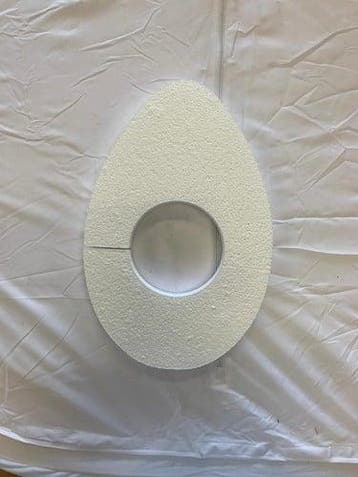 Styropor Piepschuim Isimo Ei Platrond Paasei 45 cm met gat, Nieuw