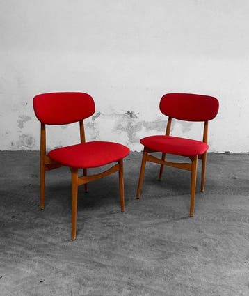 Fratelli Reguitti - Stoel (2) - Hout, Textiel - Mod. 820, Antiek en Kunst