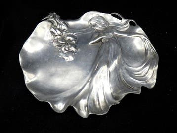 Vide-poche - Art Nouveau schaal - vide poche met mooie vrouw