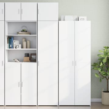 vidaXL Opbergkast smal 45x42,5x225 cm bewerkt hout wit, Verzenden
