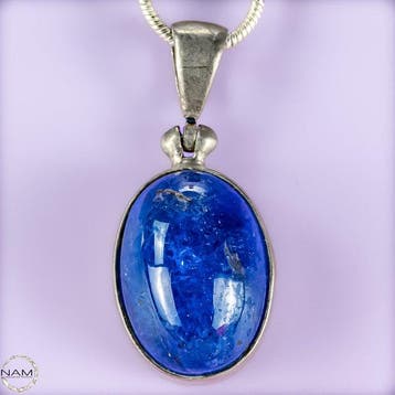 Exclusieve tansaniethanger van 925 zilver met intensieve