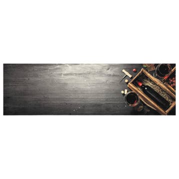 vidaXL Keukenmat wasbaar wijnflesprint 45x150 cm fluweel, Verzenden, Nieuw