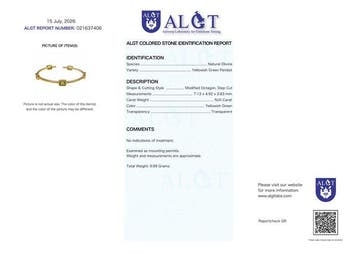 Sans prix de réserve - Bracelet Argent - Peridot - Certifié, Handtassen en Accessoires, Antieke sieraden