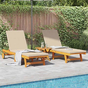 vidaXL Ligstoel 3 st Massief Acacia Hout Bruin, Tuin en Terras, Verzenden, Nieuw