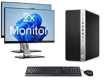 HP EliteDesk 800 G4 MT i7 8e Gen incl. 2 Monitoren + Windows, Computers en Software, Ophalen of Verzenden, Nieuw