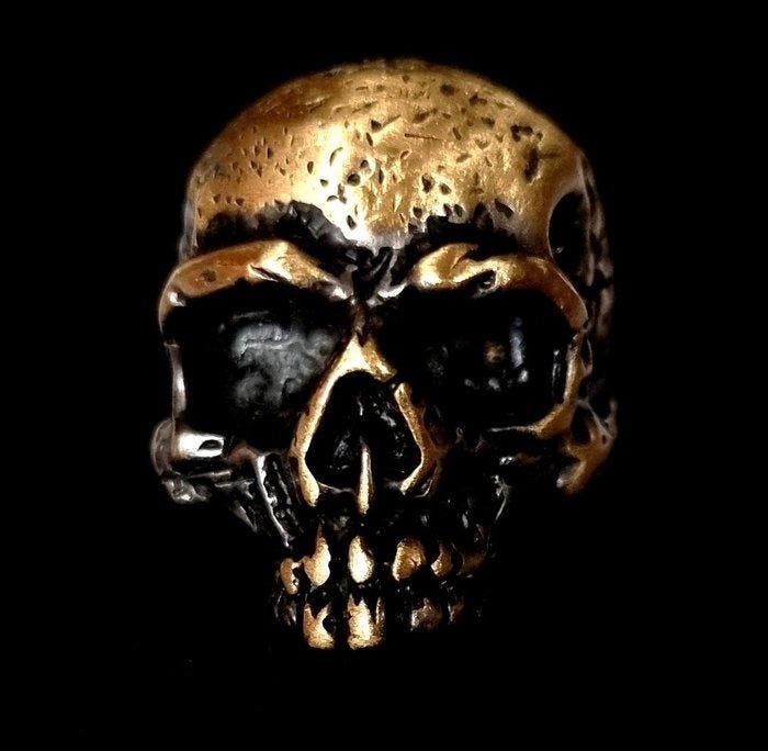 Zegelring - Krachtige visie - schedel - Memento Mori -, Antiek en Kunst, Antiek | Boeken en Manuscripten