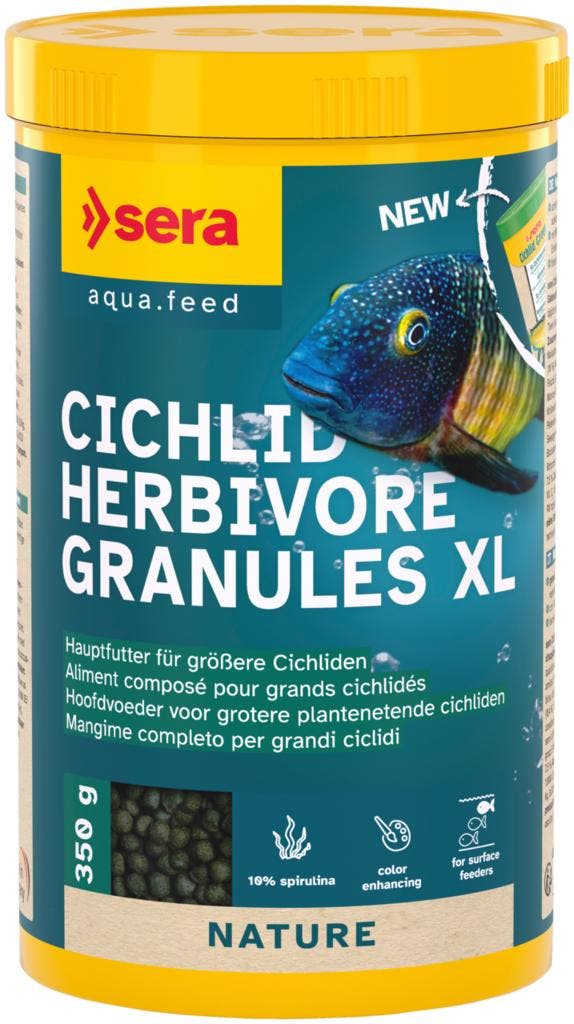 Sera Cichlid Herbivore Granules XL 1000ml, Dieren en Toebehoren, Vissen | Aquaria en Toebehoren, Overige typen, Nieuw, Ophalen of Verzenden