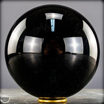 Natuurlijke zwarte obsidiaan Kugel, Mexico- 2924.45 g