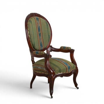Fauteuil - Mahonie - Romantische stijl uit de 19e eeuw