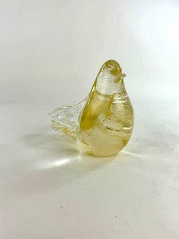 sculptuur, Uccello in Foglia dOro 24 Carati - 10.5 cm -