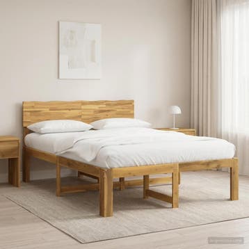 vidaXL Tweepersoonsbed met hoofdbord ROSTOCK Wit 120 x 200, Verzenden, Nieuw