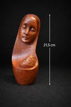 Beeld, Heilige Maria met kindje Jezus - 21.5 cm - Hout