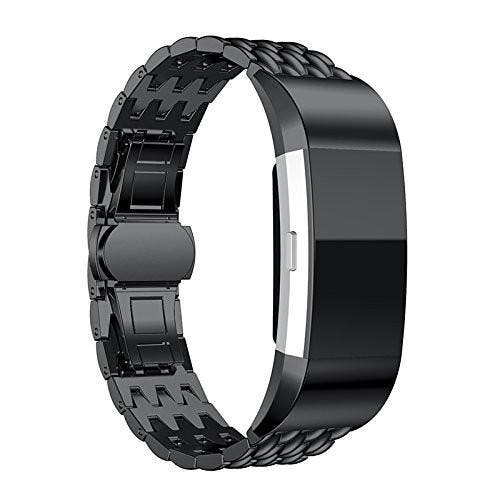 Fitbit Charge 2 Gevlochten Stalen Armband - Zwart -, Bijoux, Sacs & Beauté, Montres connectées, Envoi