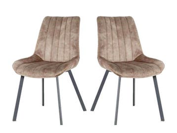 2dekans | Meubel31 Riva Eetkamerstoel - Taupe - Duopack - 2, Huis en Inrichting, Stoelen, Ophalen of Verzenden, Nieuw