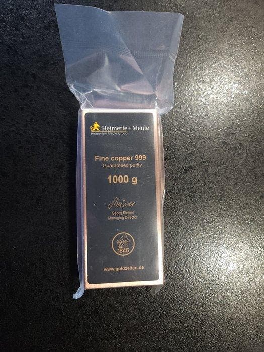 1 kilogramme .999 - Copper - Heimerle + Meule - Germany -, Postzegels en Munten, Edelmetalen en Baren