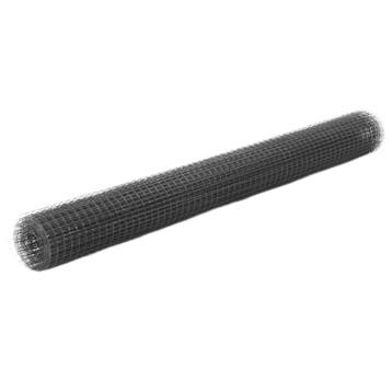 vidaXL Kippengaas 10x1,5 m staal met PVC coating grijs, Tuin en Terras, Verzenden, Nieuw