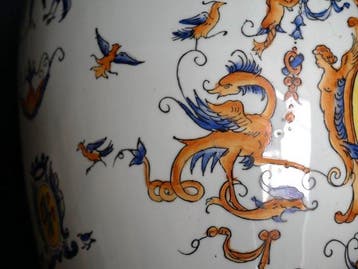 Vase balustre - Porcelaine - Émail peint à la main, 47 cm