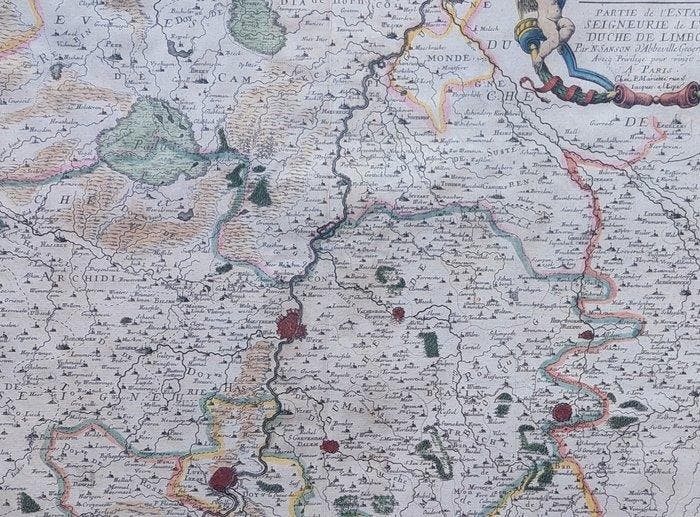 België - Nederland, Luik, Maastricht; Nicolas Sanson -, Boeken, Atlassen en Landkaarten