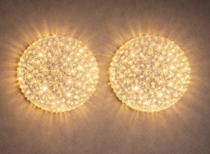 Wandkandelaar (2) - Glas - Van muur of plafond., Antiek en Kunst, Antiek | Verlichting