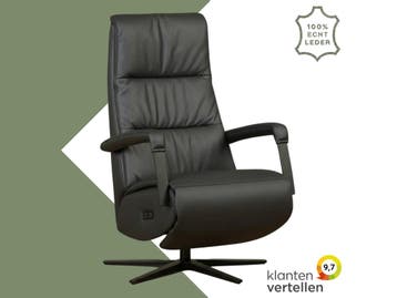 Leren relaxfauteuil met hartbalans Core - Toledo Nero, Ophalen of Verzenden