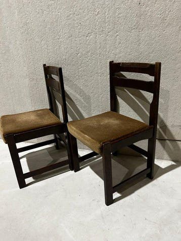 Stoel - Eik - Twee stoelen, Antiek en Kunst