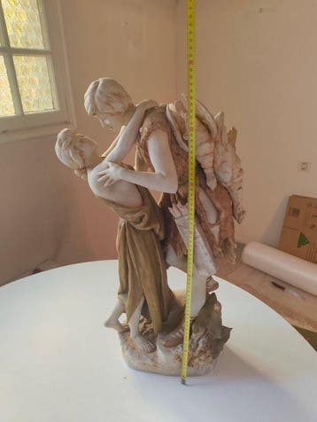 Royal Dux (attr.) - Hampel - Beeld, Couple embracing - 68 cm