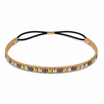 Haarband Sierband 1cm - Studs - Zilver Grijs Goud